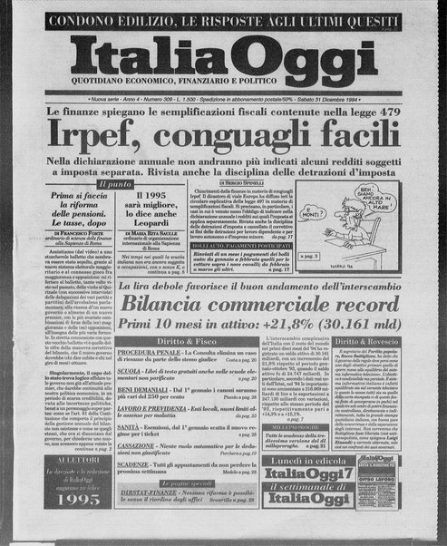 Italia oggi : quotidiano di economia finanza e politica